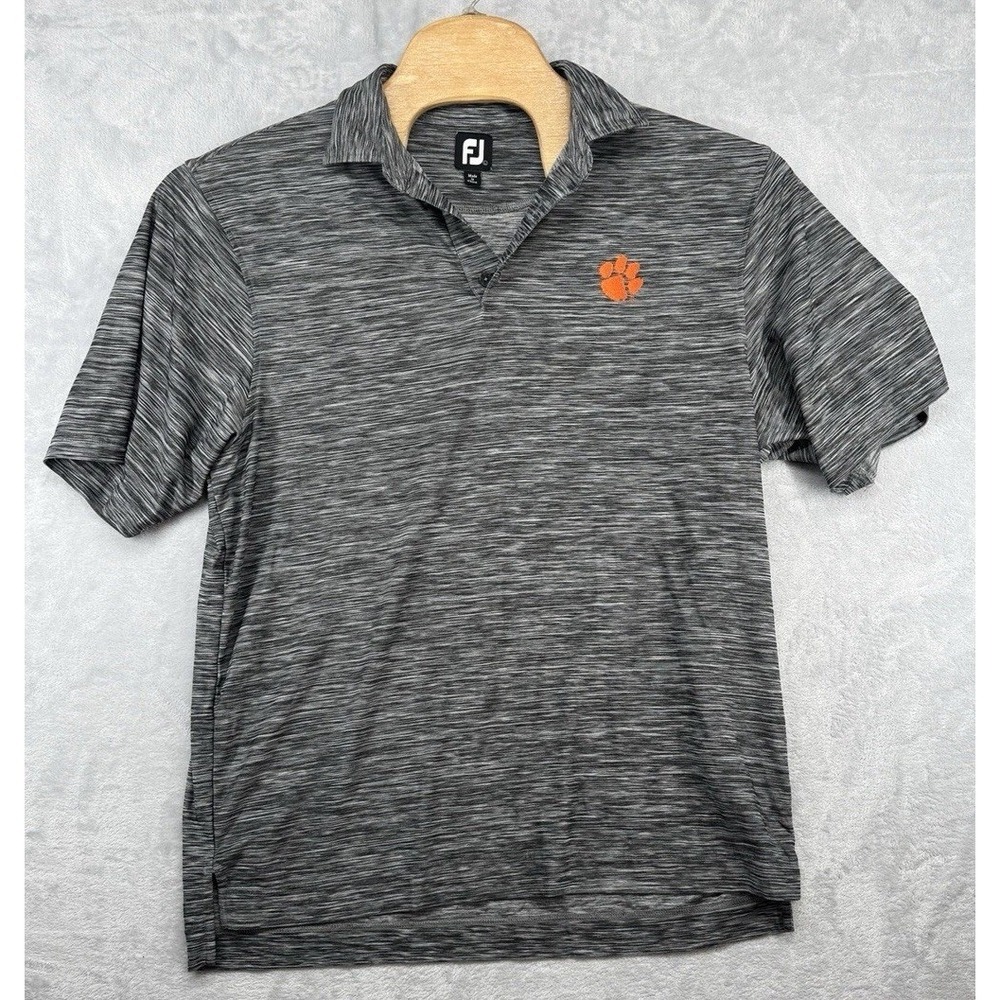 FootJoy FJ Golf Polo Shirt Clemson Tigers NCAA Performance Gray‎ Men's Size L